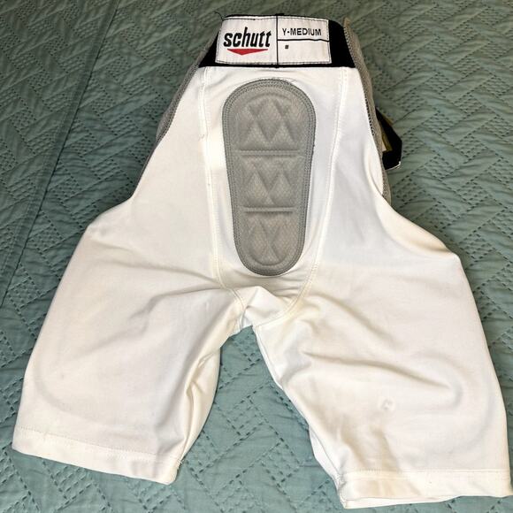 *NWT* SCHUTT Youth integrated girdle protective padding shorts white/gray size M - Picture 2 of 11